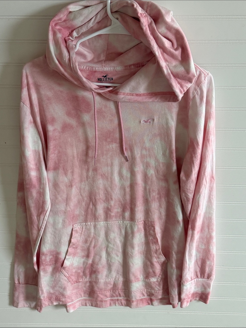 Hollister Pink Tie-Dye Cowl Hooded Sweater